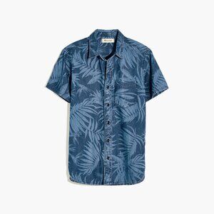 Madewell Short Sleeve Button Down Workshirt in Tropical Indigo - sz XL